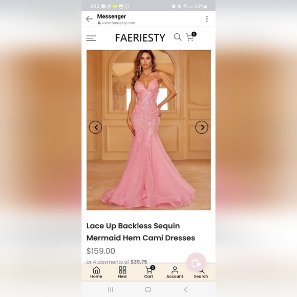 Lace Up Backless Sequin Mermaid Hem Cami Dresses - Picture 13 of 13